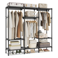 74.8” High Clothes Rack With Hanging Rails - product photo 01
