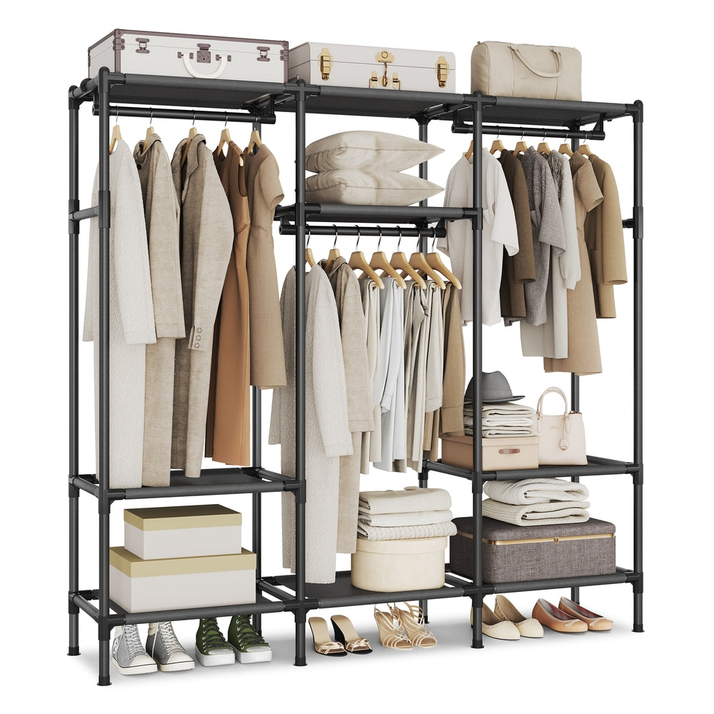74.8” High Clothes Rack With Hanging Rails - product photo 07