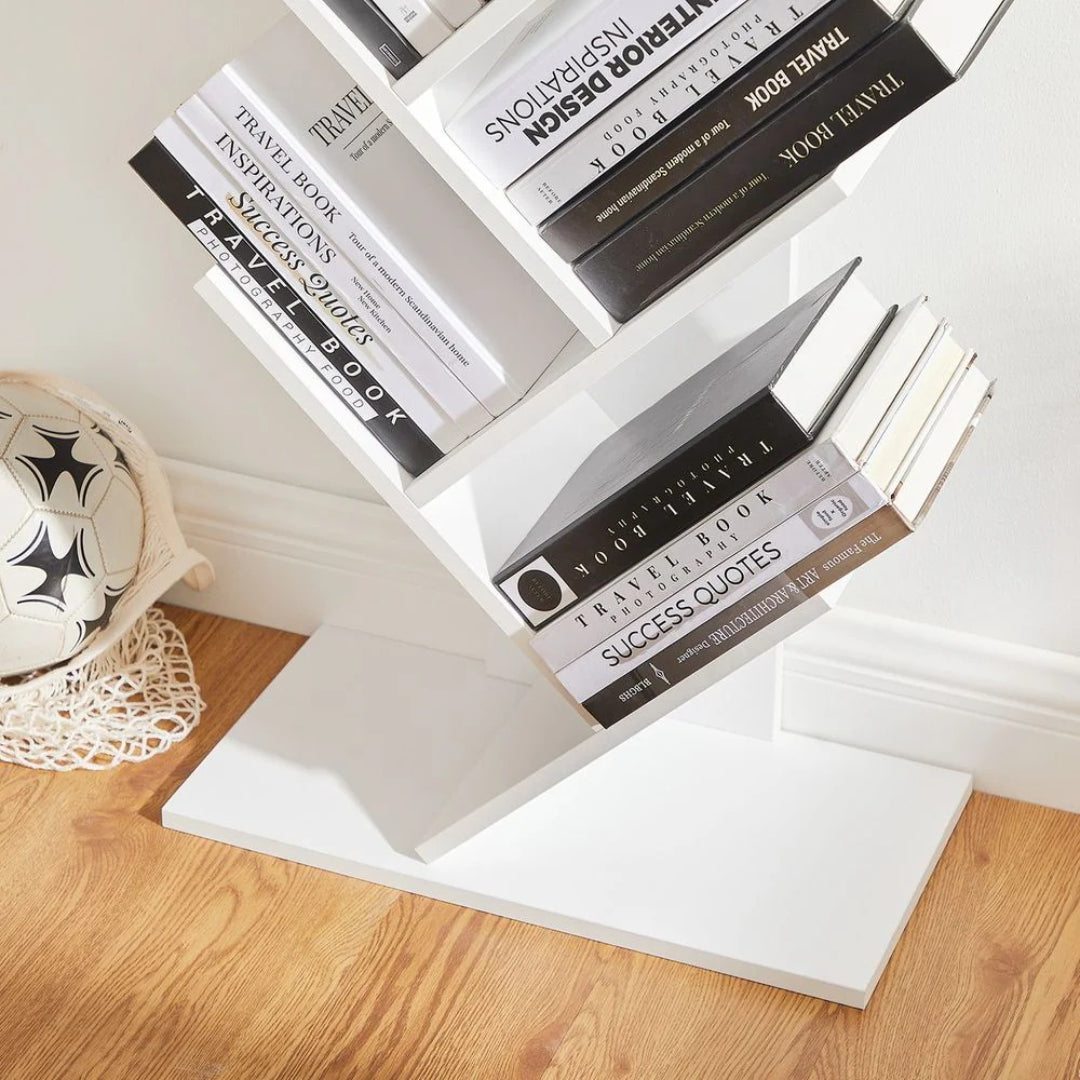 9 Tier Tree Bookshelf Space Saving Bookcase Storage Shelf – product view 7 | Amaraloft