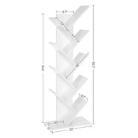 9 Tier Tree Bookshelf Space Saving Bookcase Storage Shelf – product view 8 | Amaraloft