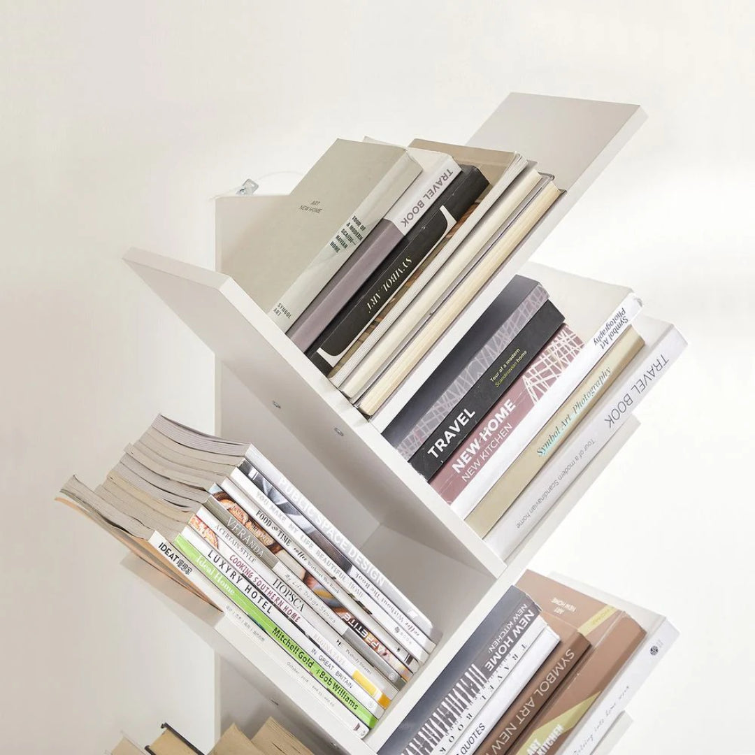 9 Tier Tree Bookshelf Space Saving Bookcase Storage Shelf – product view 9 | Amaraloft
