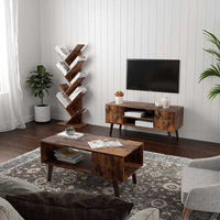 9 Tier Tree Bookshelf Space Saving Bookcase Storage Shelf – product view 12 | Amaraloft