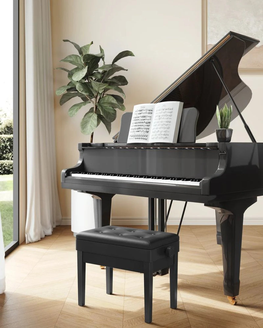 Adjustable Piano Bench With Storage Wooden Stool – product view 2 | Amaraloft
