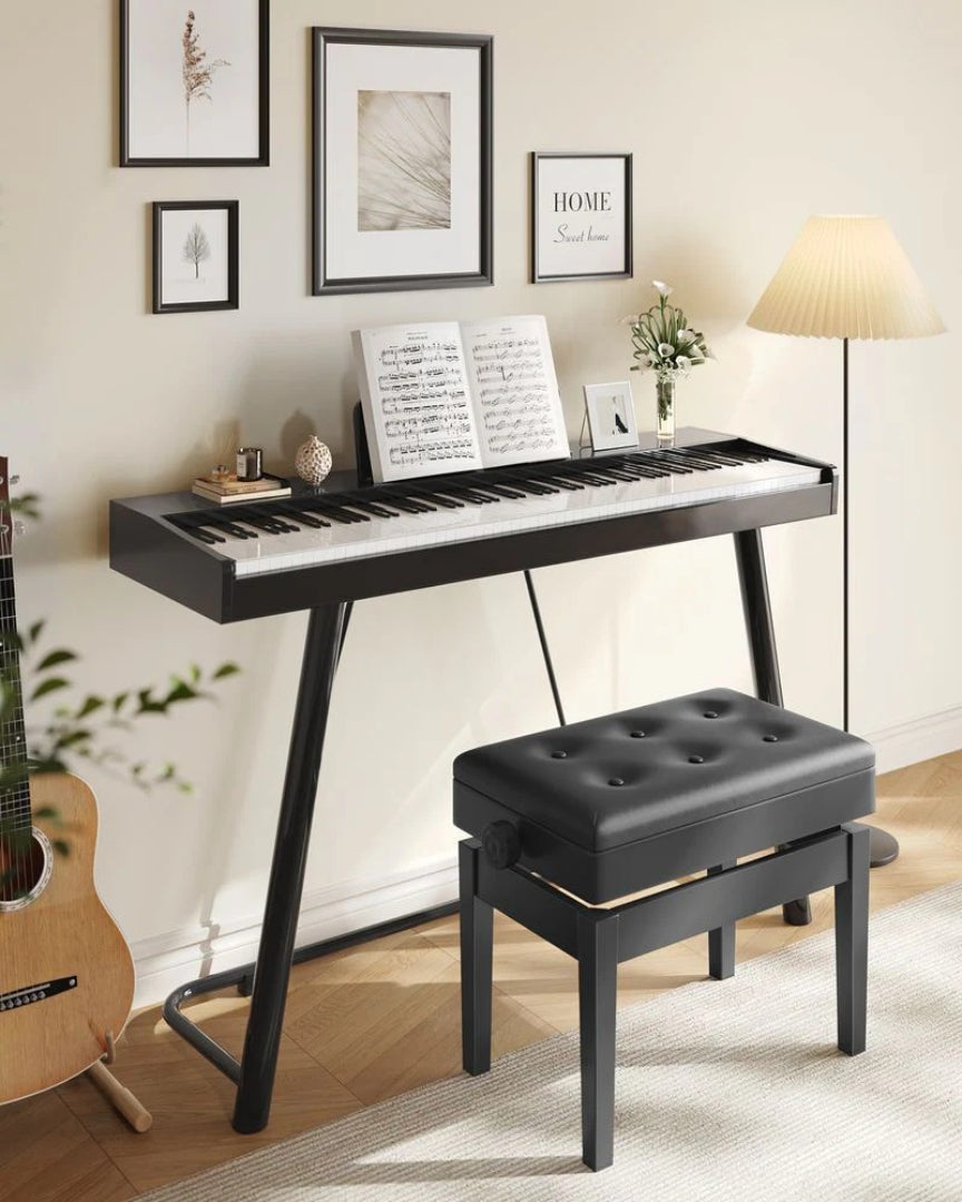 Adjustable Piano Bench With Storage Wooden Stool – product view 3 | Amaraloft