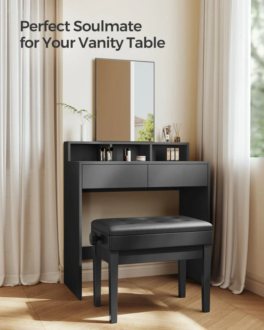 Adjustable Piano Bench With Storage Wooden Stool – product view 4 | Amaraloft