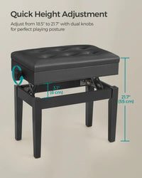 Adjustable Piano Bench With Storage Wooden Stool – product view 8 | Amaraloft
