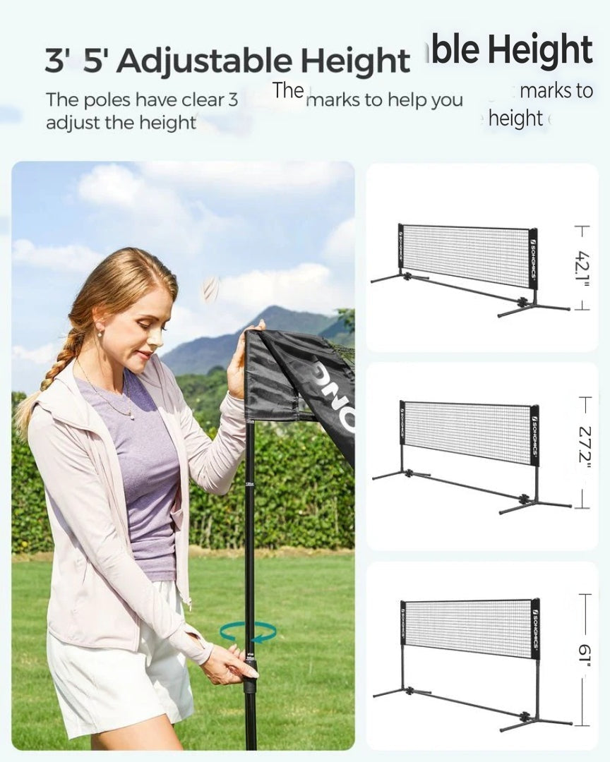 Badminton Net Portable Adjustable Height 35.4-61in Set – product view 5 | Amaraloft