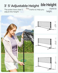Badminton Net Portable Adjustable Height 35.4-61in Set – product view 5 | Amaraloft