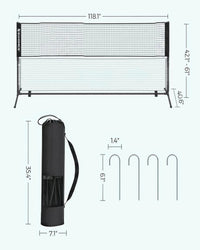 Badminton Net Portable Adjustable Height 35.4-61in Set – product view 9 | Amaraloft