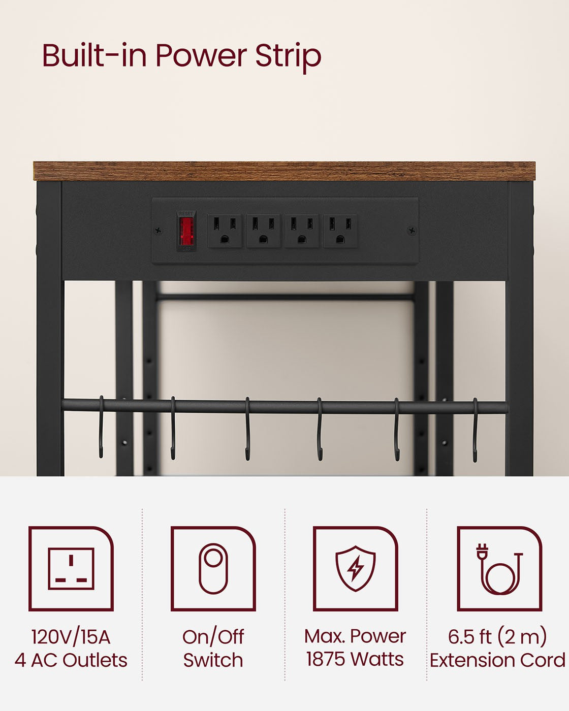 Baker's Rack With Charging Station - product photo 06
