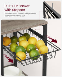 Bakers Rack With Charging Station And Adjustable Shelves, Kitchen Rack - product photo 50