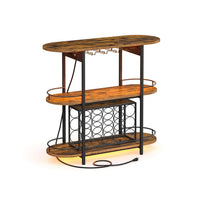Bar Cabinet With LED Lights And Power Outlets - product photo 02