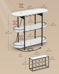 Bar Cabinet With LED Lights And Power Outlets - product photo 18