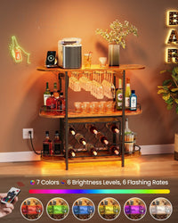 Bar Cabinet With LED Lights And Power Outlets - product photo 26