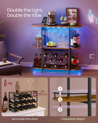 Bar Cabinet With LED Lights And Power Outlets - product photo 28