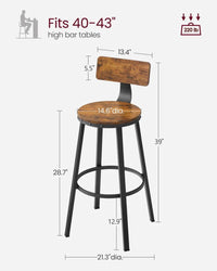 Bar Height Bar Stools with Backrest – product view 11 | Amaraloft