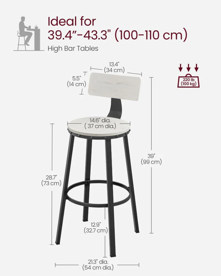 Bar Height Bar Stools with Backrest – product view 21 | Amaraloft
