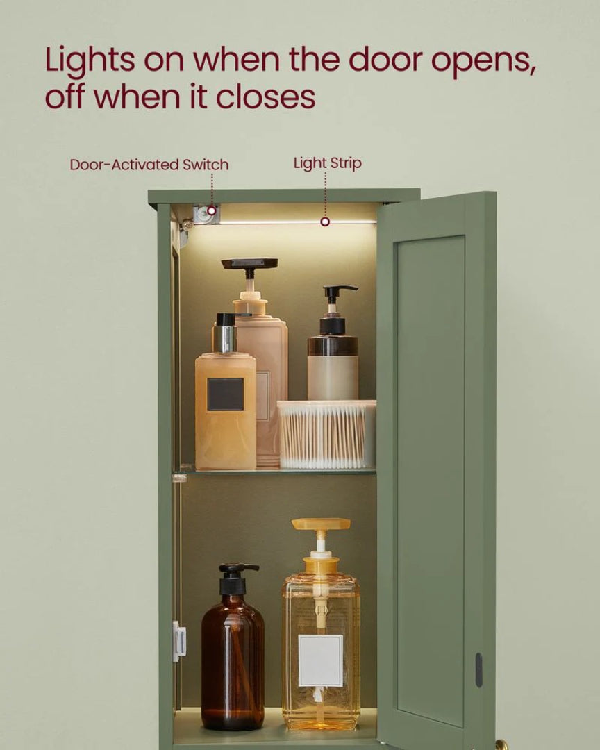 Bathroom Cabinet With Lights Tall Storage Cabinet 66.9in High – product view 3 | Amaraloft