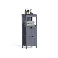 Bathroom Floor Cabinet With 2 Drawers Slim Storage 35in High – product view 2 | Amaraloft