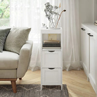 Bathroom Floor Cabinet With 2 Drawers Slim Storage 35in High – product view 6 | Amaraloft