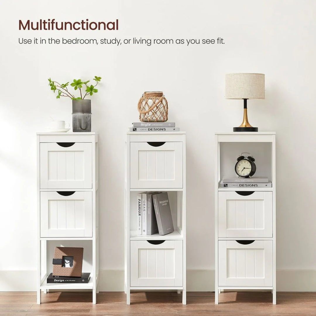 Bathroom Floor Cabinet With 2 Drawers Slim Storage 35in High – product view 8 | Amaraloft
