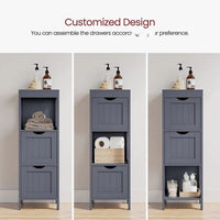 Bathroom Floor Cabinet With 2 Drawers Slim Storage 35in High – product view 13 | Amaraloft