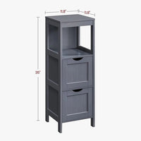 Bathroom Floor Cabinet With 2 Drawers Slim Storage 35in High – product view 15 | Amaraloft