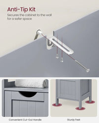 Bathroom Floor Cabinet With 2 Drawers Slim Storage 35in High – product view 17 | Amaraloft