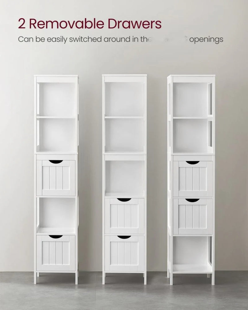 Bathroom Floor Cabinet With 2 Removable Drawers 55.7in High – product view 4 | Amaraloft