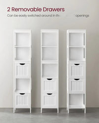 Bathroom Floor Cabinet With 2 Removable Drawers 55.7in High – product view 4 | Amaraloft