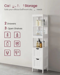 Bathroom Floor Cabinet With 2 Removable Drawers 55.7in High – product view 5 | Amaraloft