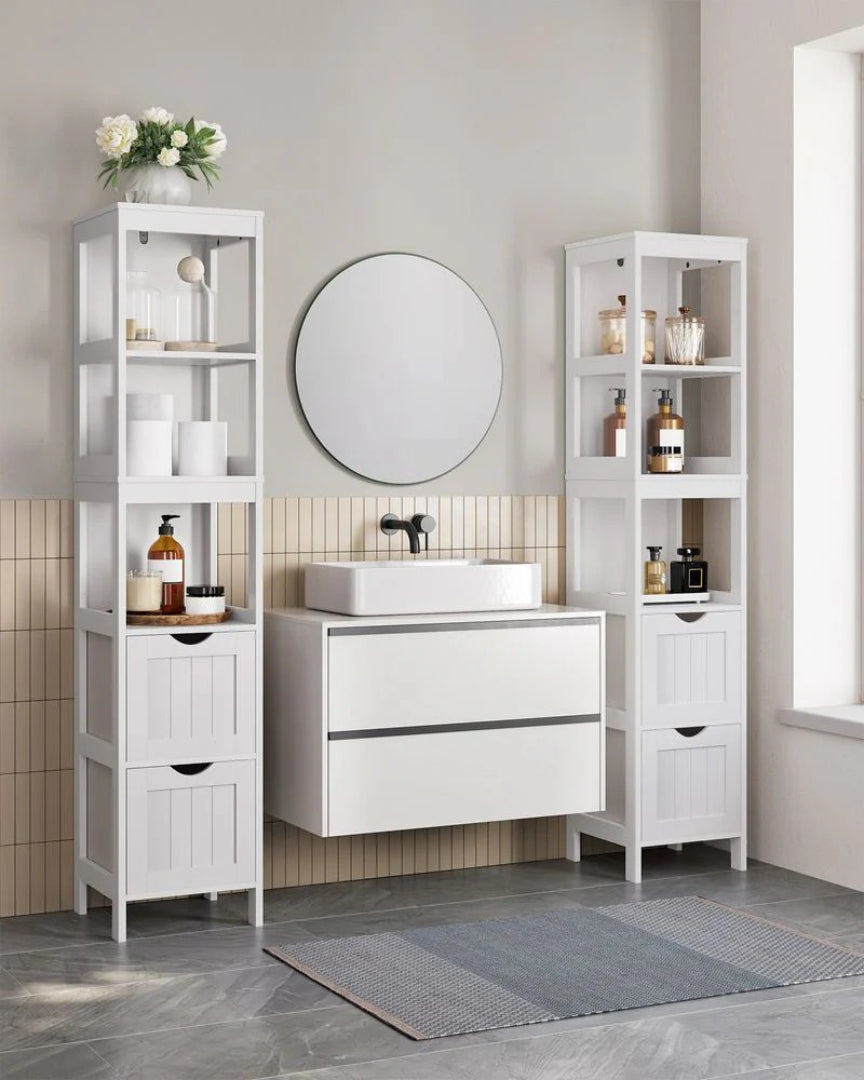 Bathroom Floor Cabinet With 2 Removable Drawers 55.7in High – product view 9 | Amaraloft