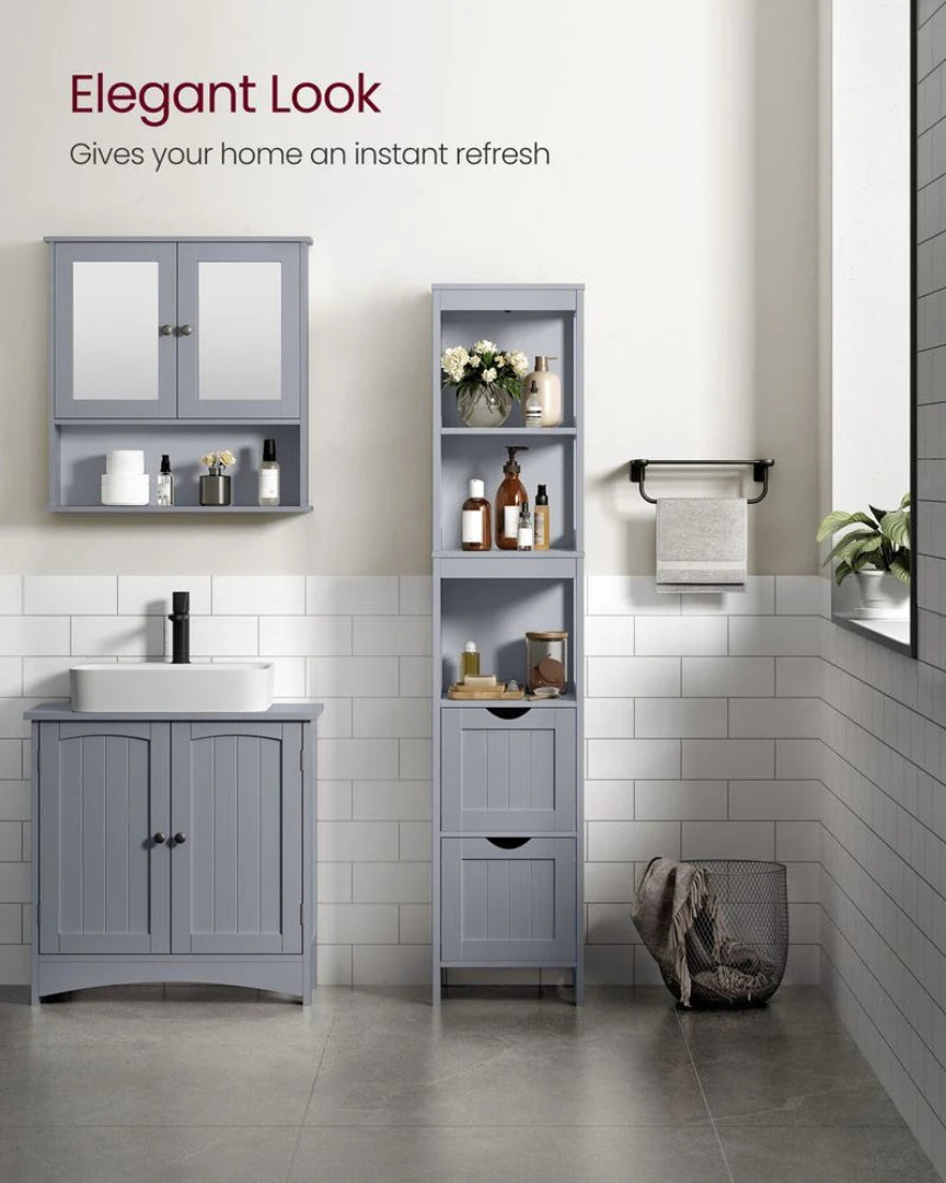 Bathroom Floor Cabinet With 2 Removable Drawers 55.7in High – product view 11 | Amaraloft