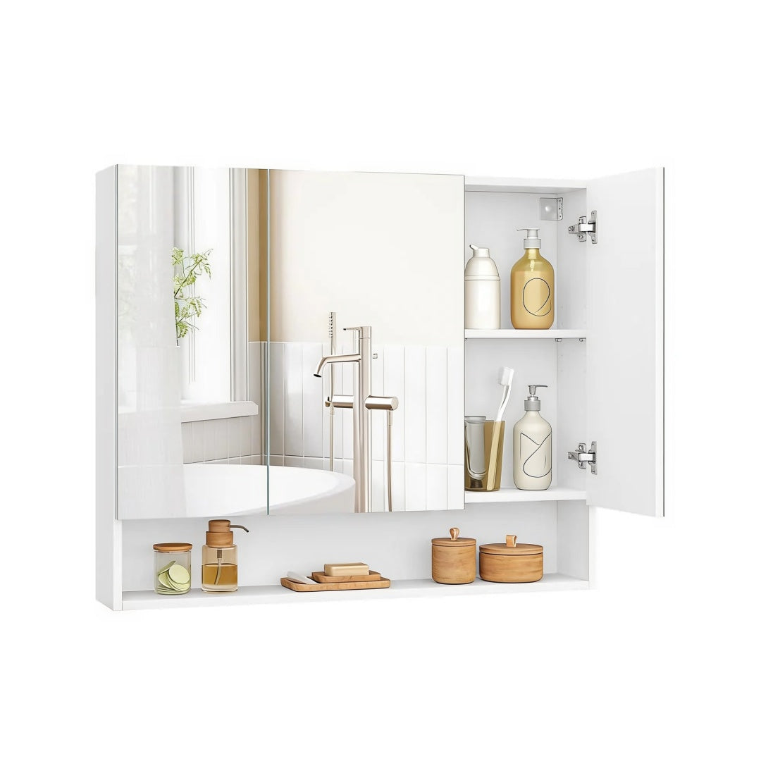 Bathroom Mirror Cabinet With Storage Wall Mounted 35.4in Wide – product view 8 | Amaraloft