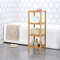Bathroom Shelf 4-Tier Bamboo Storage Rack 38.6in High – product view 6 | Amaraloft