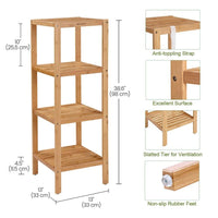 Bathroom Shelf 4-Tier Bamboo Storage Rack 38.6in High – product view 8 | Amaraloft