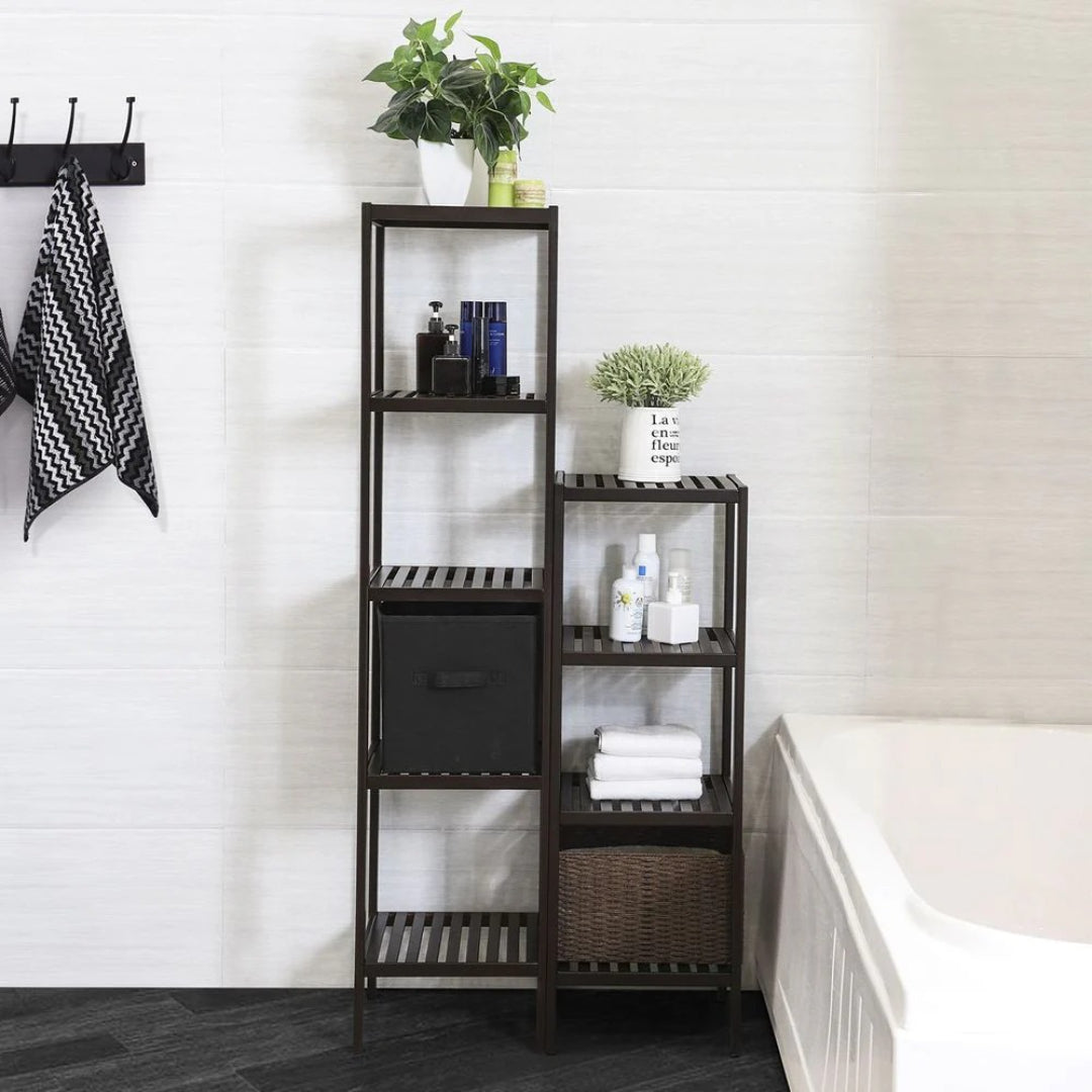 Bathroom Shelf 4-Tier Bamboo Storage Rack 38.6in High – product view 15 | Amaraloft