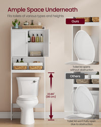 Bathroom Storage Shelf With Paper Holder Over Toilet - product photo 07
