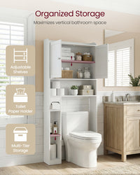 Bathroom Storage Shelf With Paper Holder Over Toilet - product photo 09