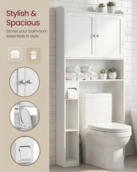 Bathroom Storage Shelf With Paper Holder Over Toilet - product photo 13