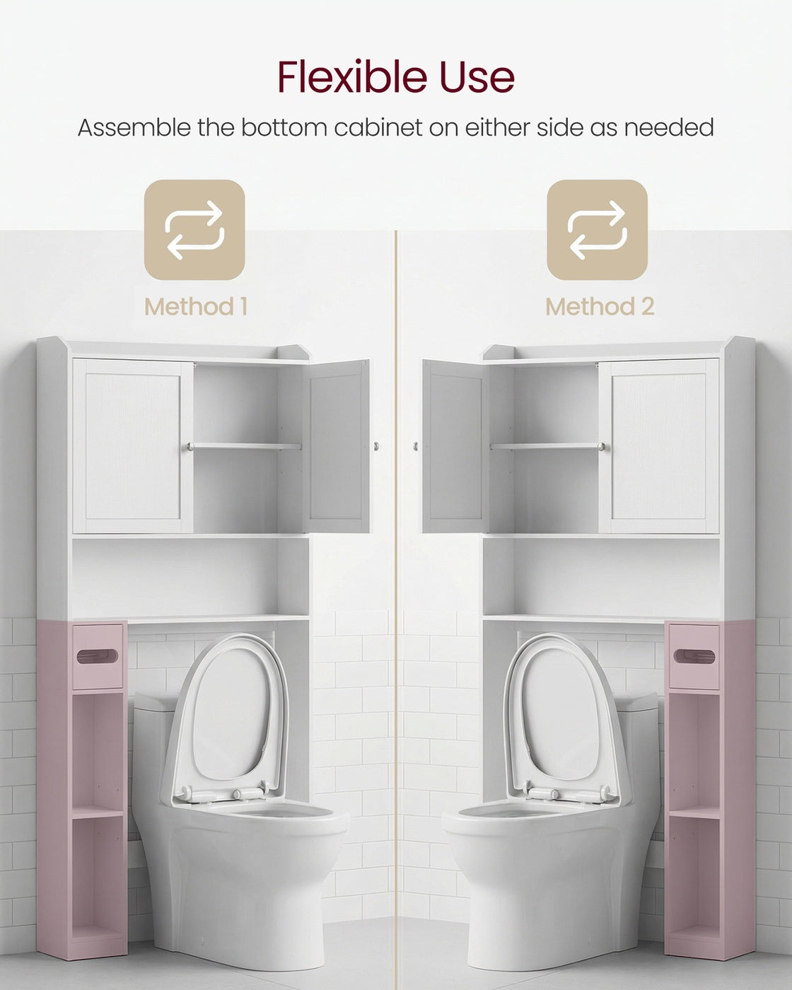 Bathroom Storage Shelf With Paper Holder Over Toilet - product photo 16
