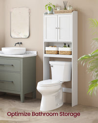 Bathroom Storage Shelf With Paper Holder Over Toilet - product photo 21