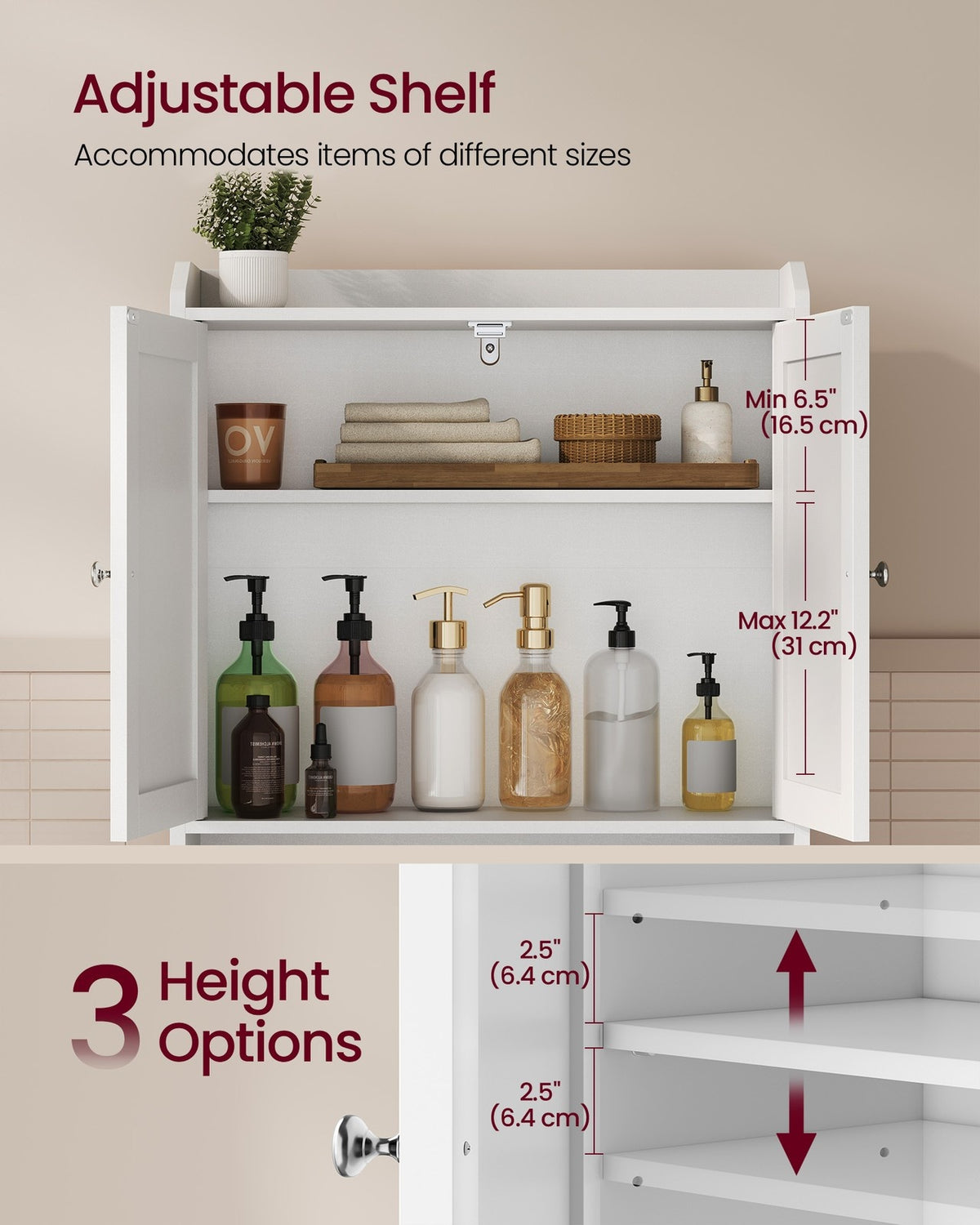 Bathroom Storage Shelf With Paper Holder Over Toilet - product photo 23