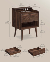 Bedside Tables With Hidden Drawers, Mid Century Nightstand Set - product photo 32