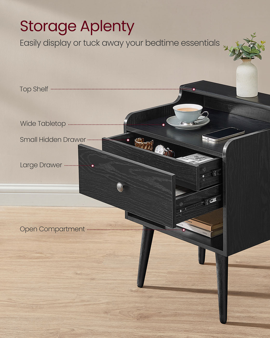 Bedside Tables With Hidden Drawers - product photo 12