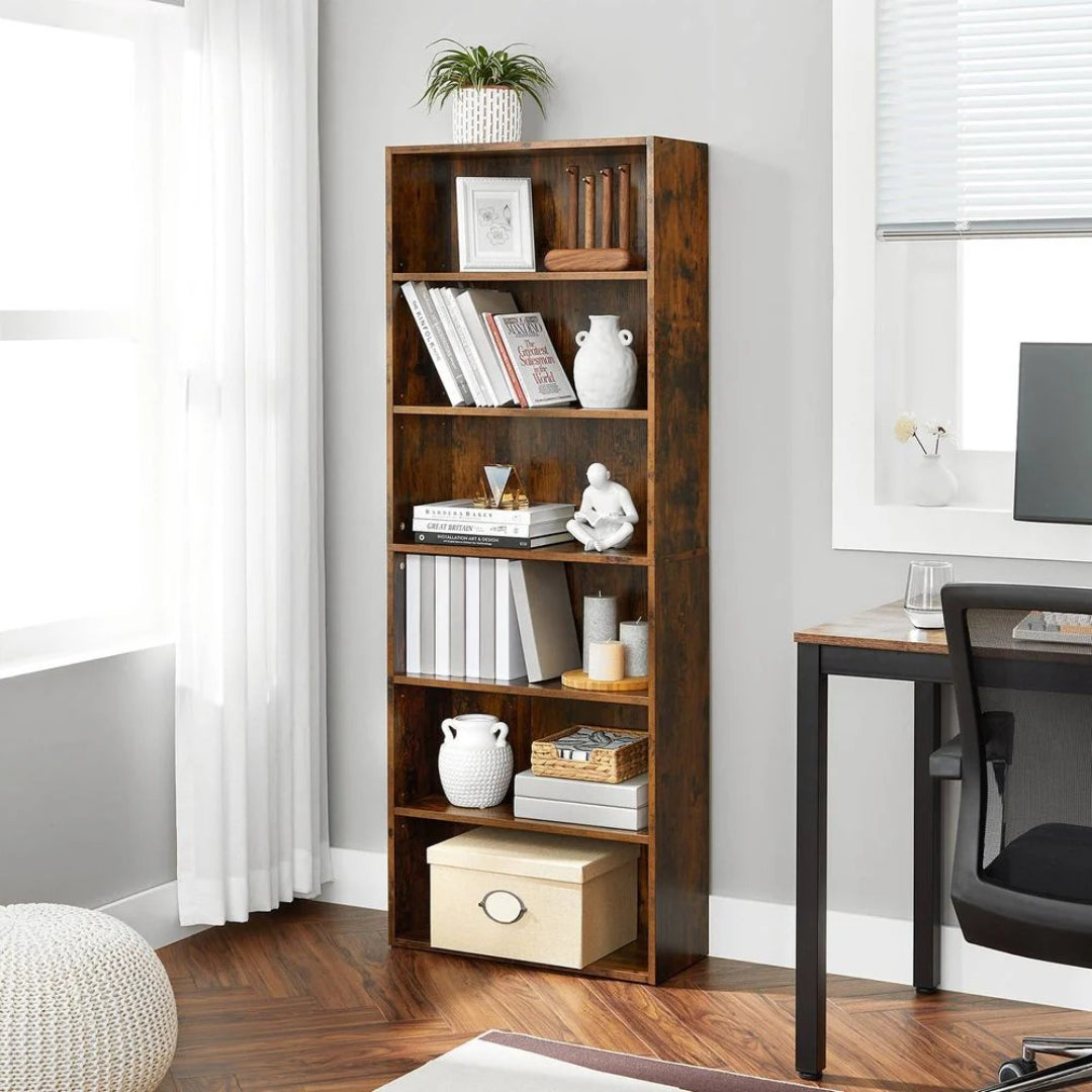 6 Tier Bookcase With Adjustable Shelves – product view 4 | Amaraloft