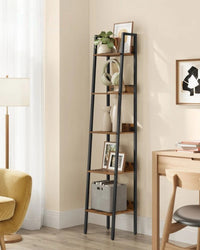 5 Tier Narrow Bookcase – product view 3 | Amaraloft