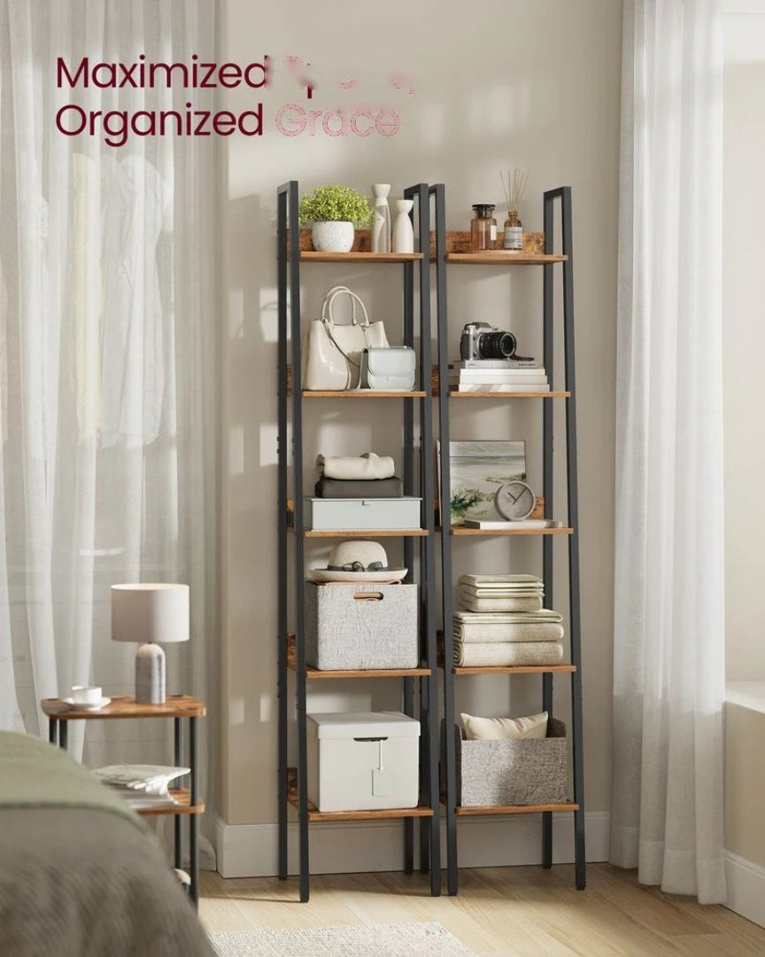 5 Tier Narrow Bookcase – product view 4 | Amaraloft