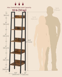 5 Tier Narrow Bookcase – product view 8 | Amaraloft