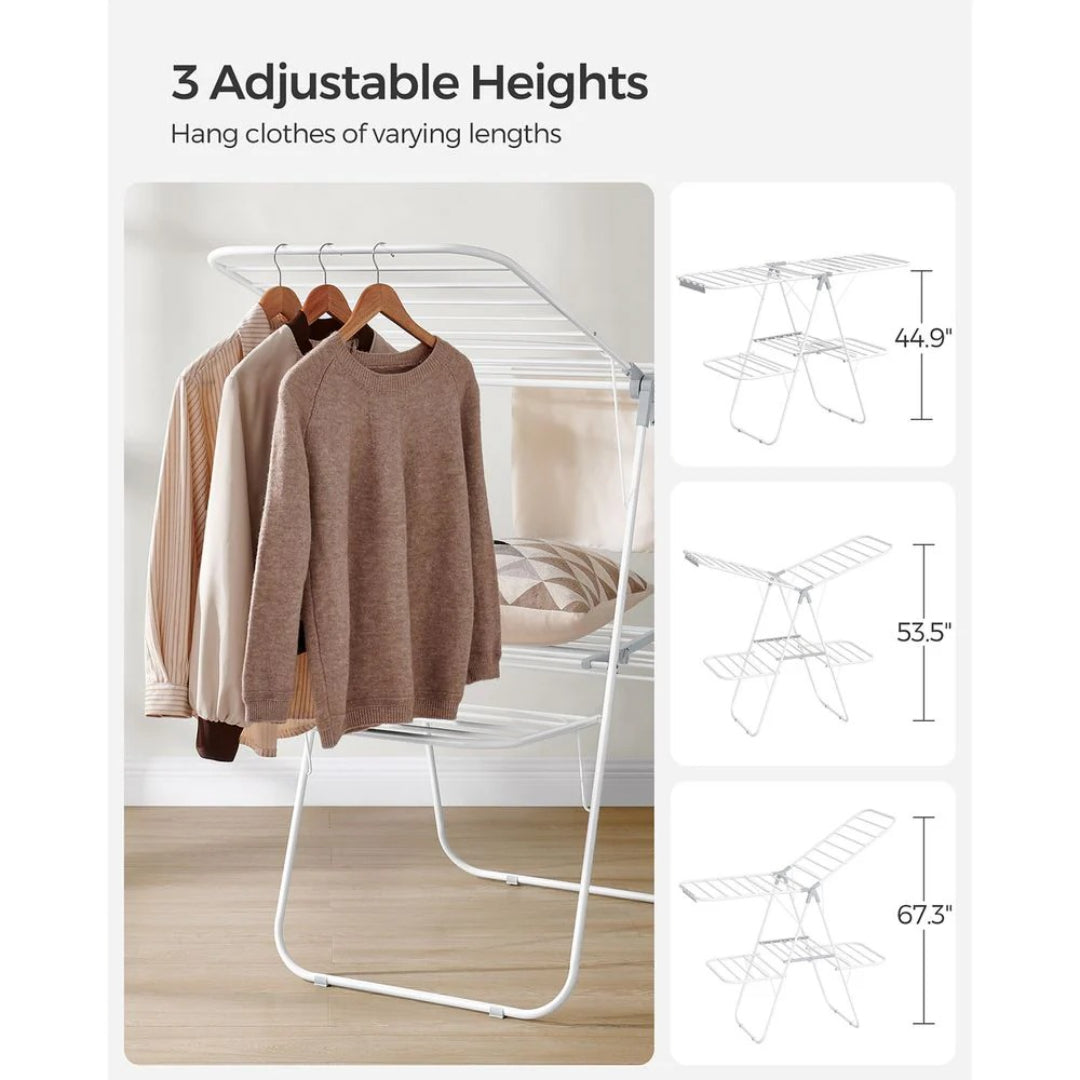 Clothes Drying Rack Foldable 2-Level With Adjustable Wings 67.3in – product view 10 | Amaraloft